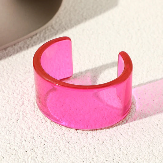 Hot Pink chunky resin cuff bracelet