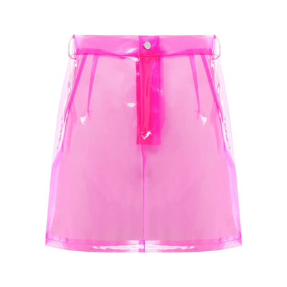PVC mini skirt shown flat