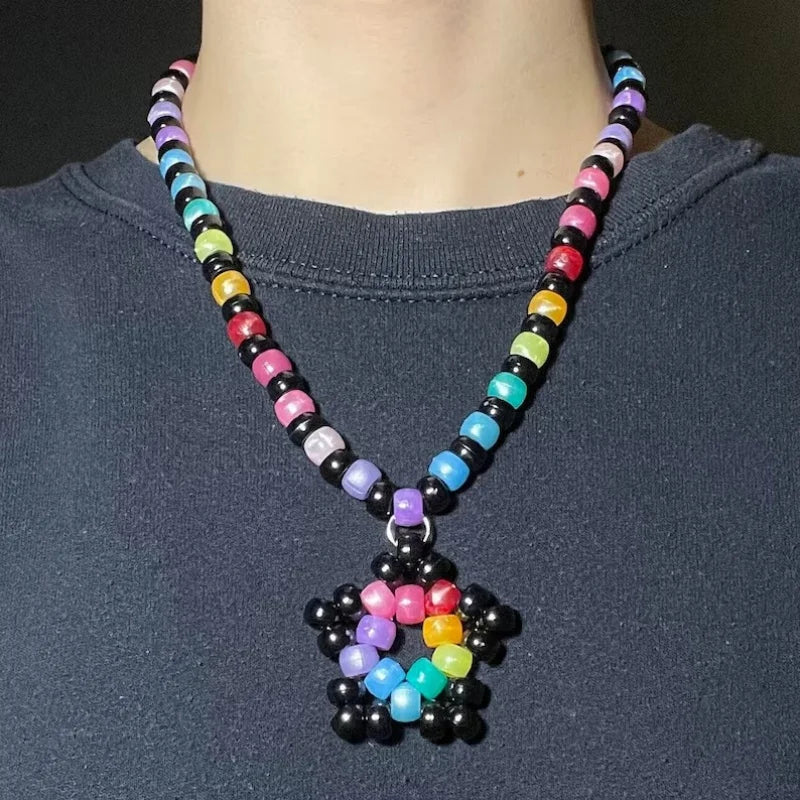 02 Prism Core kandi star necklace worn