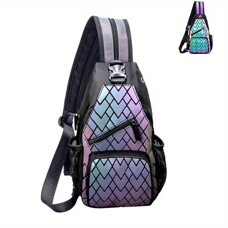 Style B luminous geometric sling bag