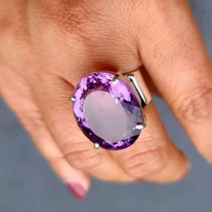 Purple oval ring side view