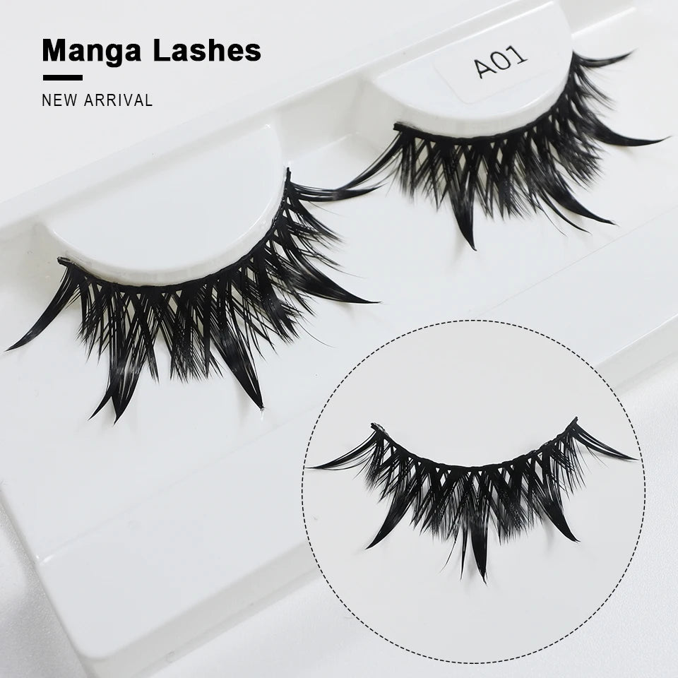 Doll Parts spiked manga false lashes, style A01 on tray