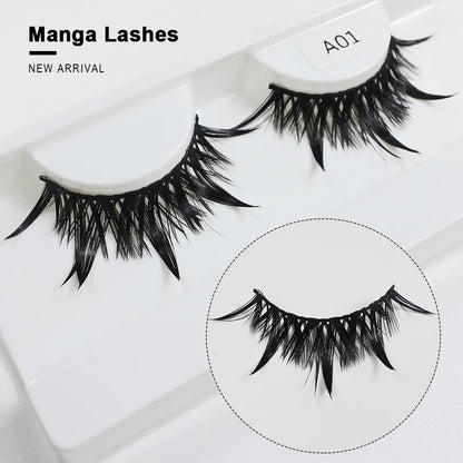Doll Parts spiked manga false lashes, style A01 on tray