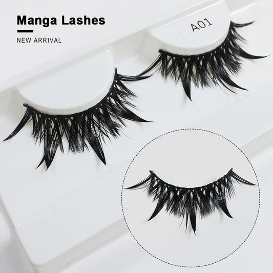 Doll Parts spiked manga false lashes, style A01 on tray