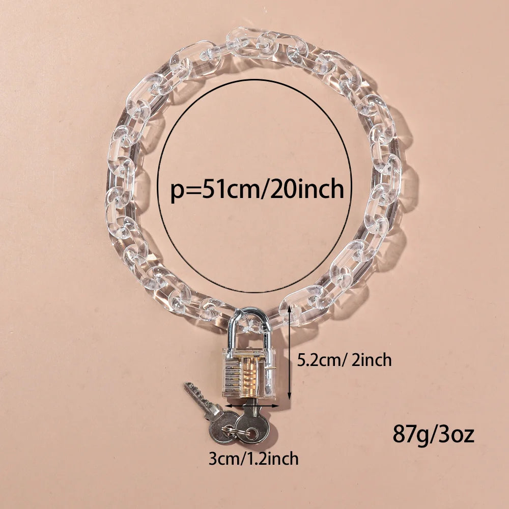 Measurement guide - 20 inch chain, 2 inch padlock drop