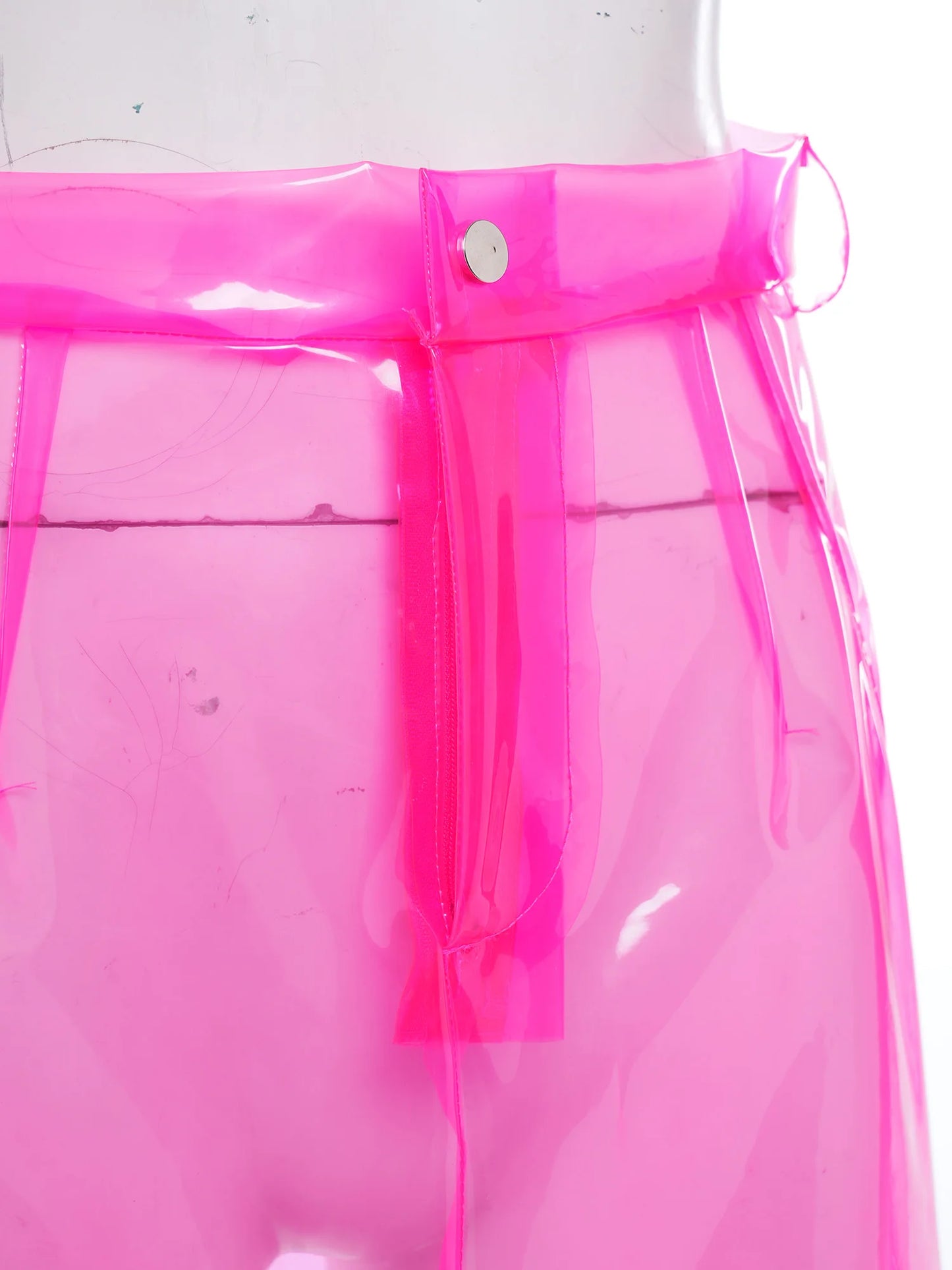 PVC skirt waistband and snap detail