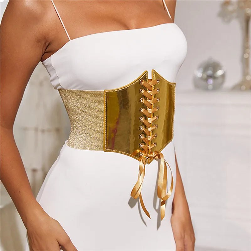 Close up of the grommets and gold metallic panel