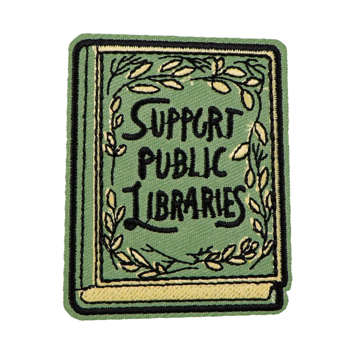 Support Public Libraries iron-on patch front view