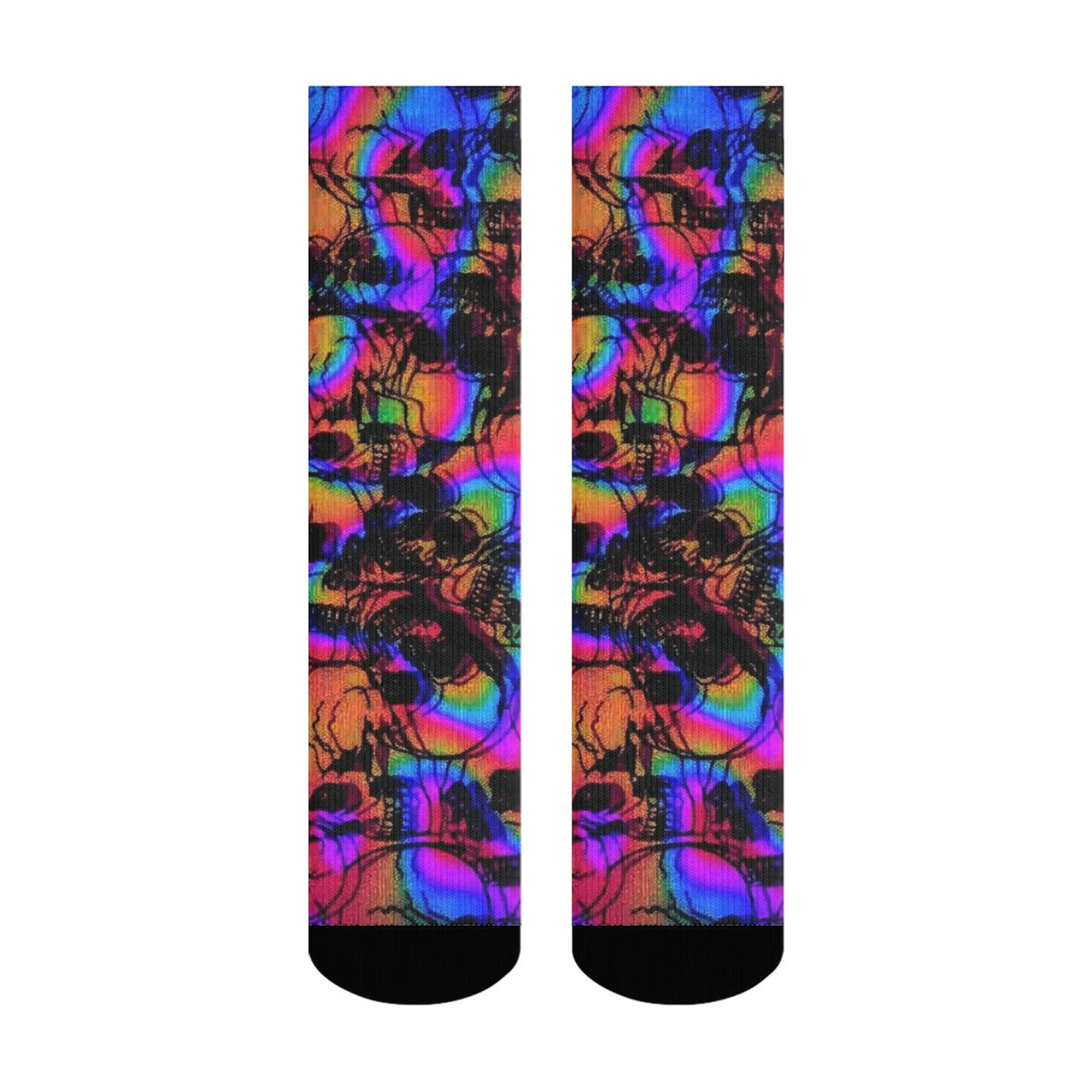 Skull print socks flat lay