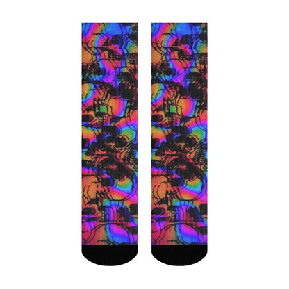 Skull print socks flat lay