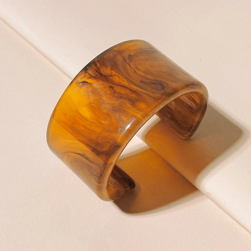 Amber Resin chunky resin cuff bracelet