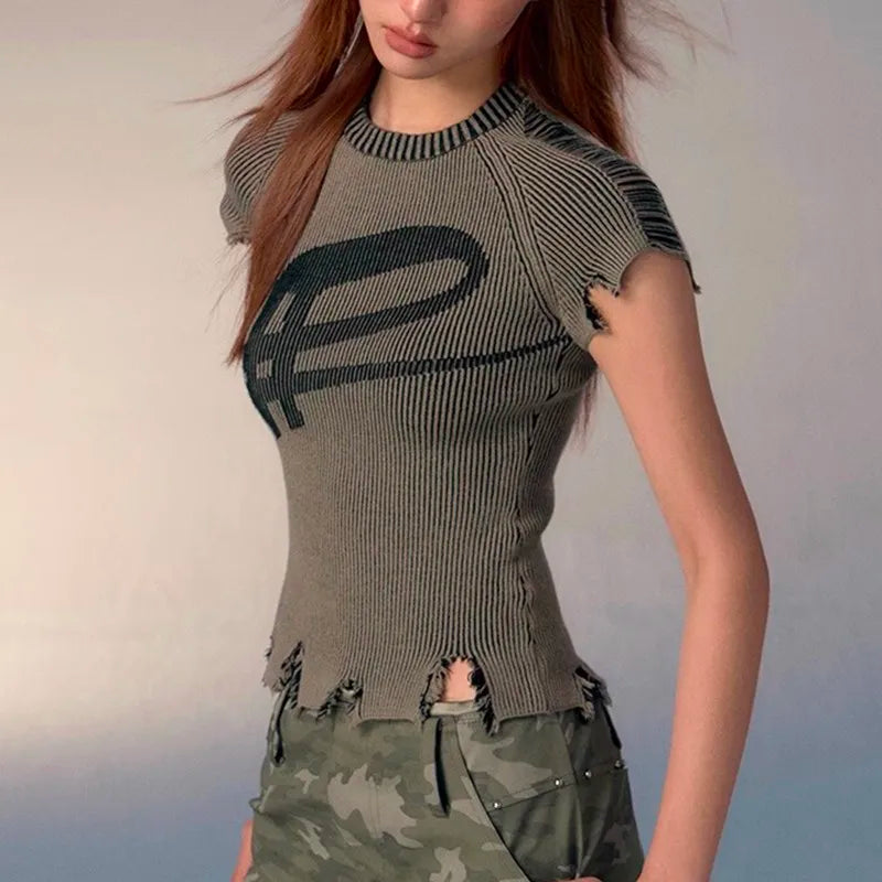 Grunge knit crop full