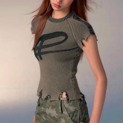 Grunge knit crop full