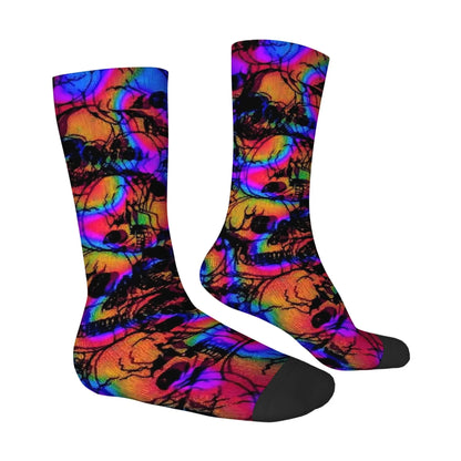 Skull print socks angled view