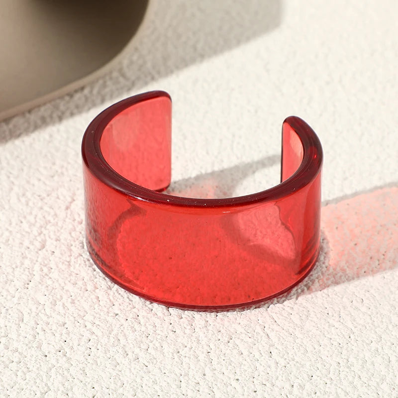 Blood Red chunky resin cuff bracelet