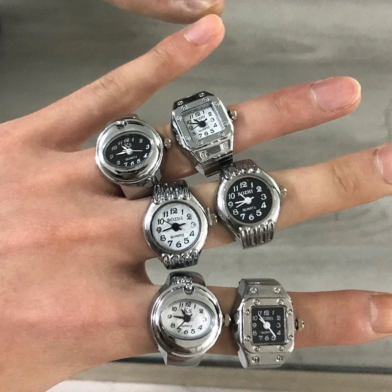 Finger watch on hand palm