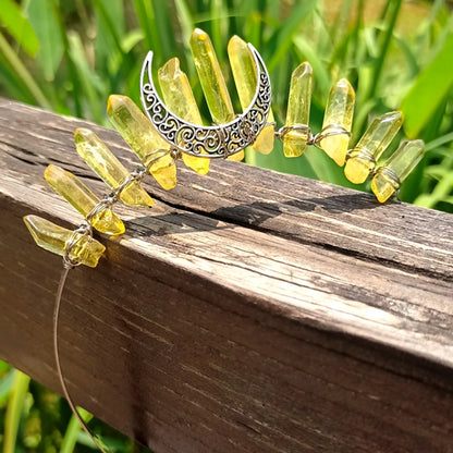 Yellow crystal moon crown