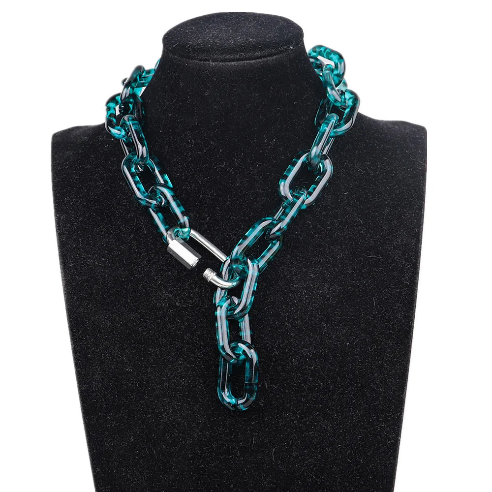 Leopard Blue acrylic chain
