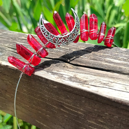 Red crystal moon crown