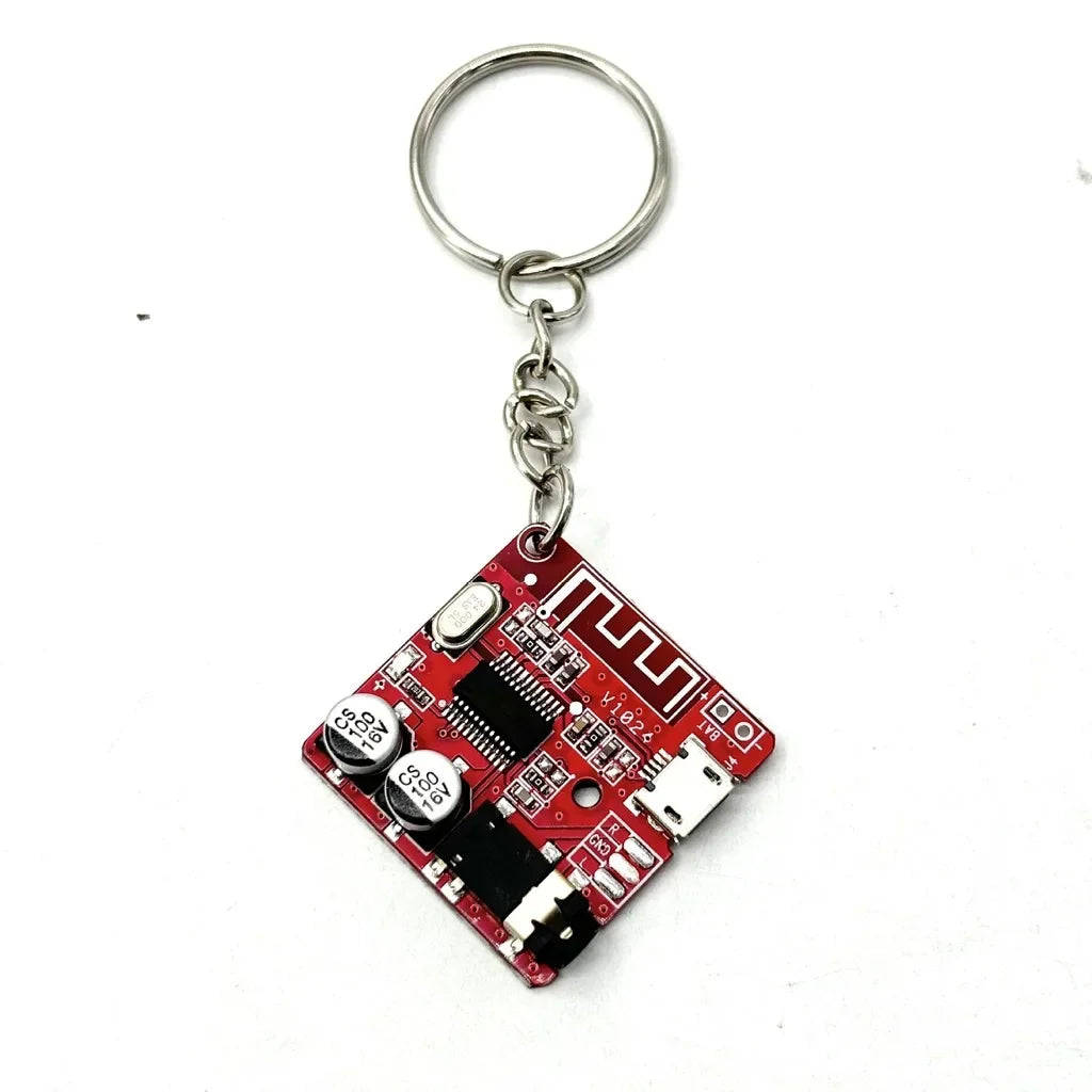Red Wire circuit board keychain