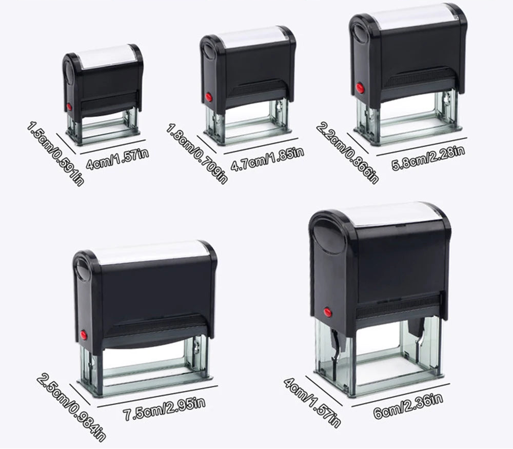 Fuck Trump self-inking rubber stamp available in 5 sizes with dimensions shown - customizable anti-Trump political protest office stamp