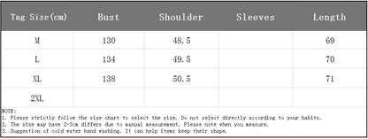 Size chart for the oversized mesh tee