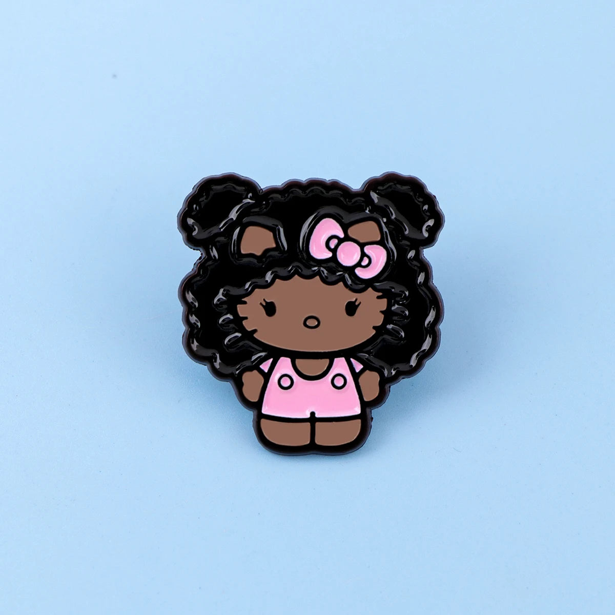 Enamel pin on blue background
