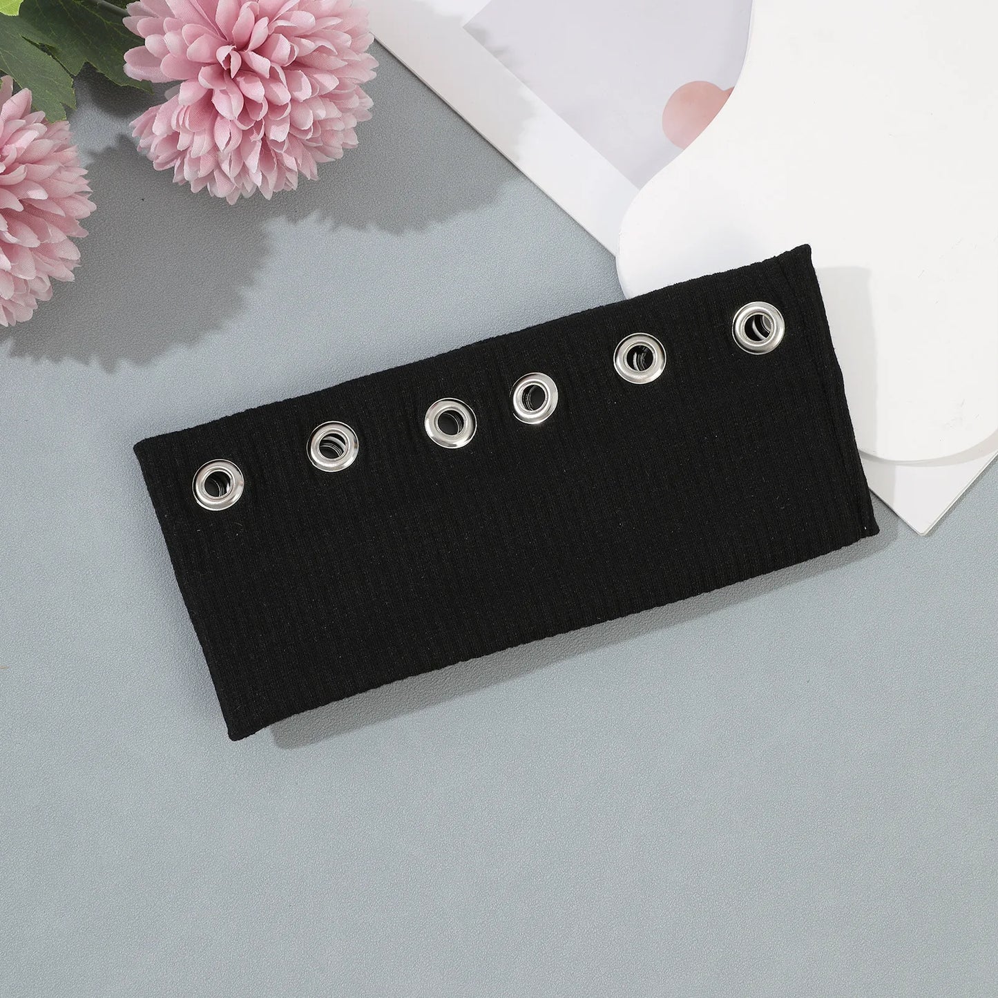 Void Black eyelet stretch headband