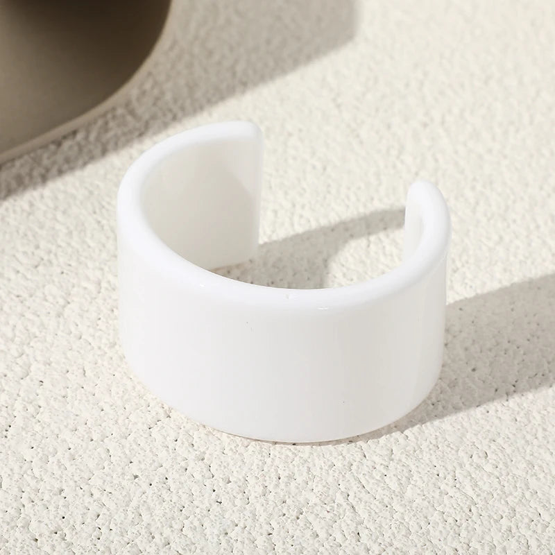 Milk White chunky resin cuff bracelet