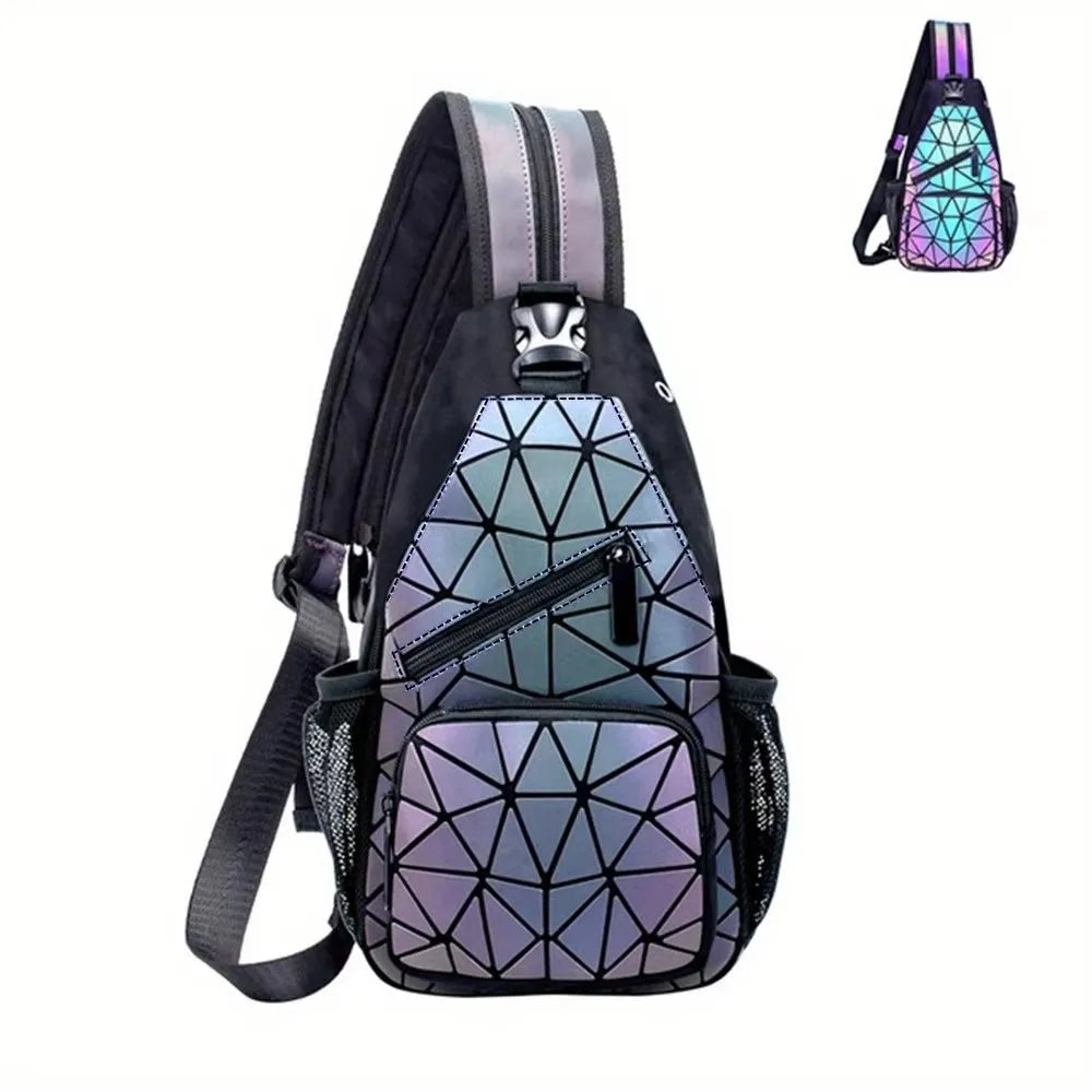 Style A luminous geometric sling bag