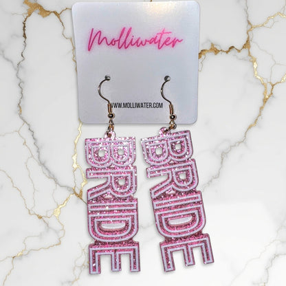 Glitter Bride Dangle Earrings
