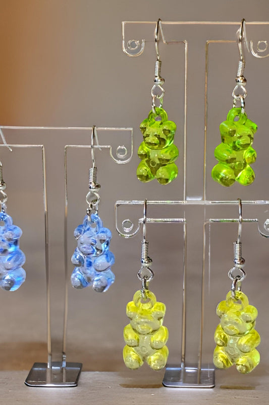 3 Pairs Gummy Bear Clear Earrings