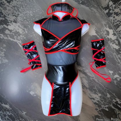 Sexy Ninja Halloween Costume - Black Warrior Outfit Set