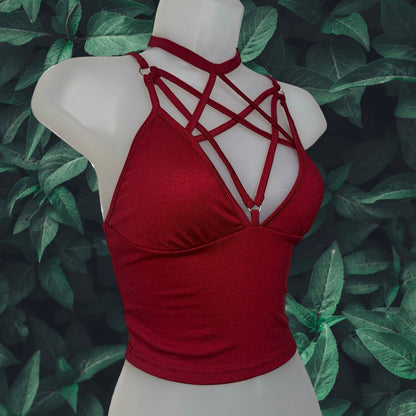 Crimson Pentagram Adjustable Crop Tank