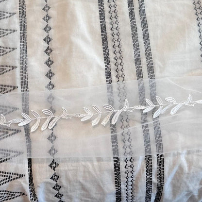 New Long Ivy Leaf Trim Bridal Veil