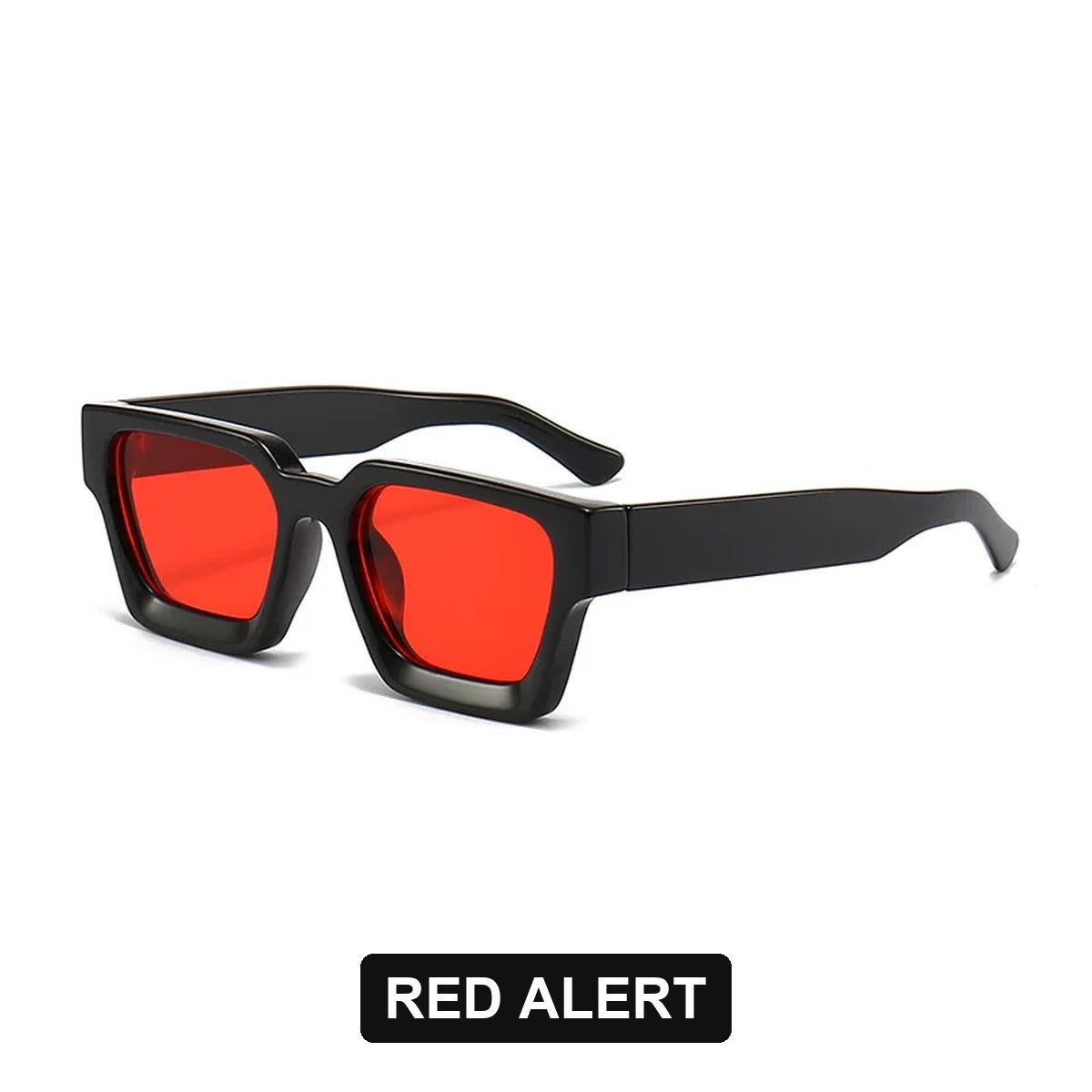 Red Alert chunky square sunglasses