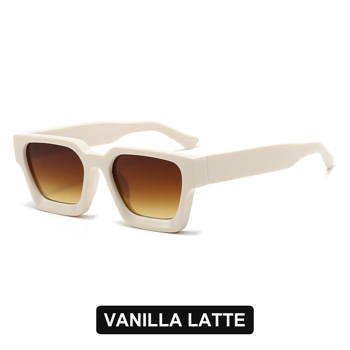 Vanilla Latte chunky square sunglasses