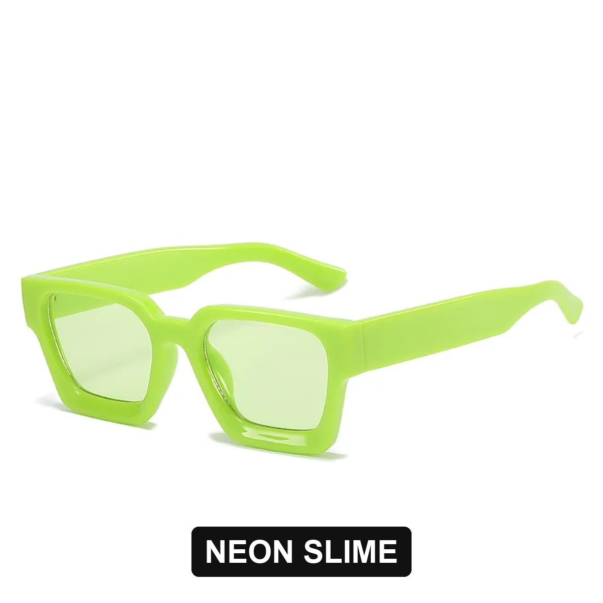 Neon Slime chunky square sunglasses