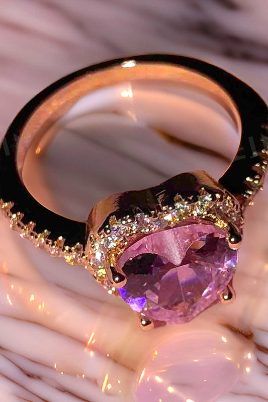 Size 7 Pink Heart Shaped Ring