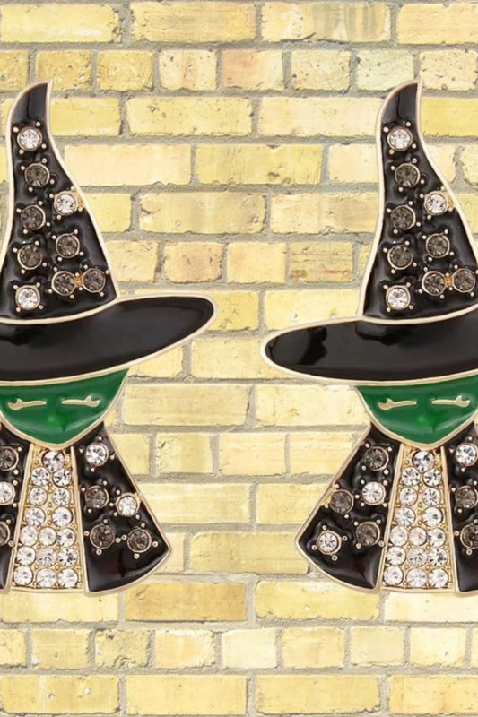 Elphaba's Charm Earrings - Green Witch Dangle Drops