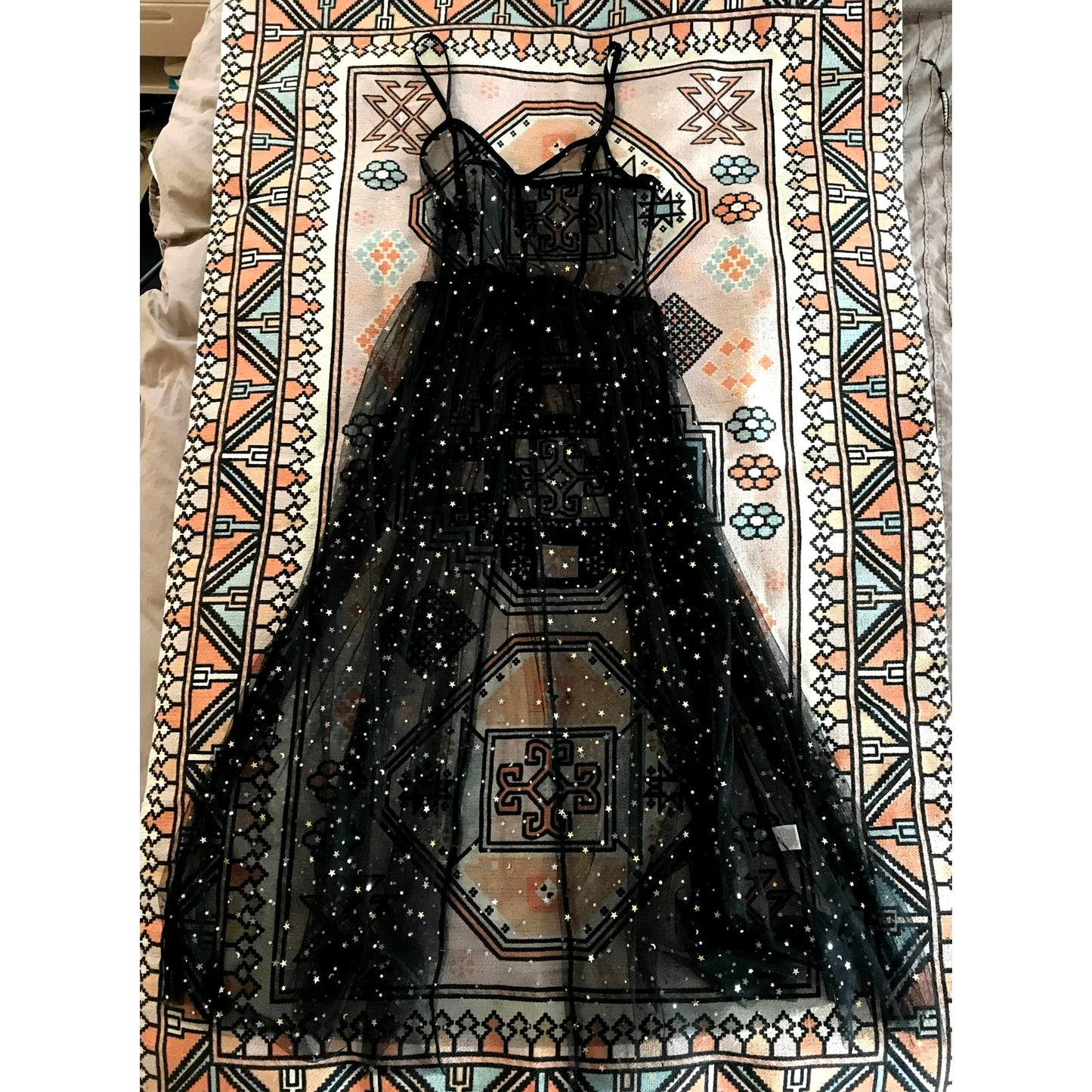 galaxy mesh dress Black Mesh Galaxy Dress – Molliwater