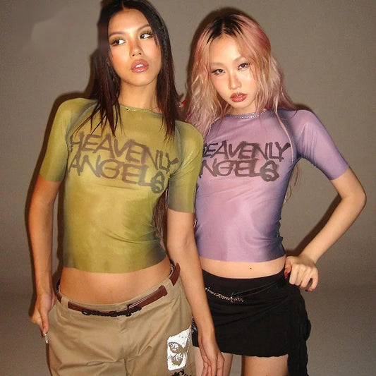 Heavenly Angels mesh tee in both colorways