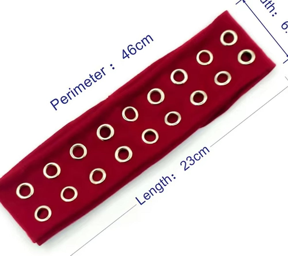 Siren Red grommet stretch headband