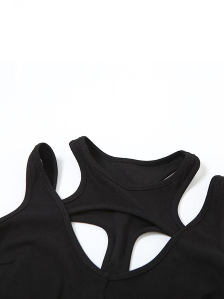 Hollow Point cutout bodysuit neckline detail