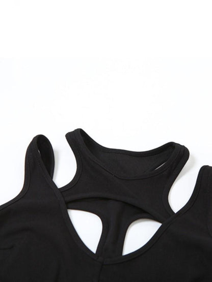 Hollow Point cutout bodysuit neckline detail