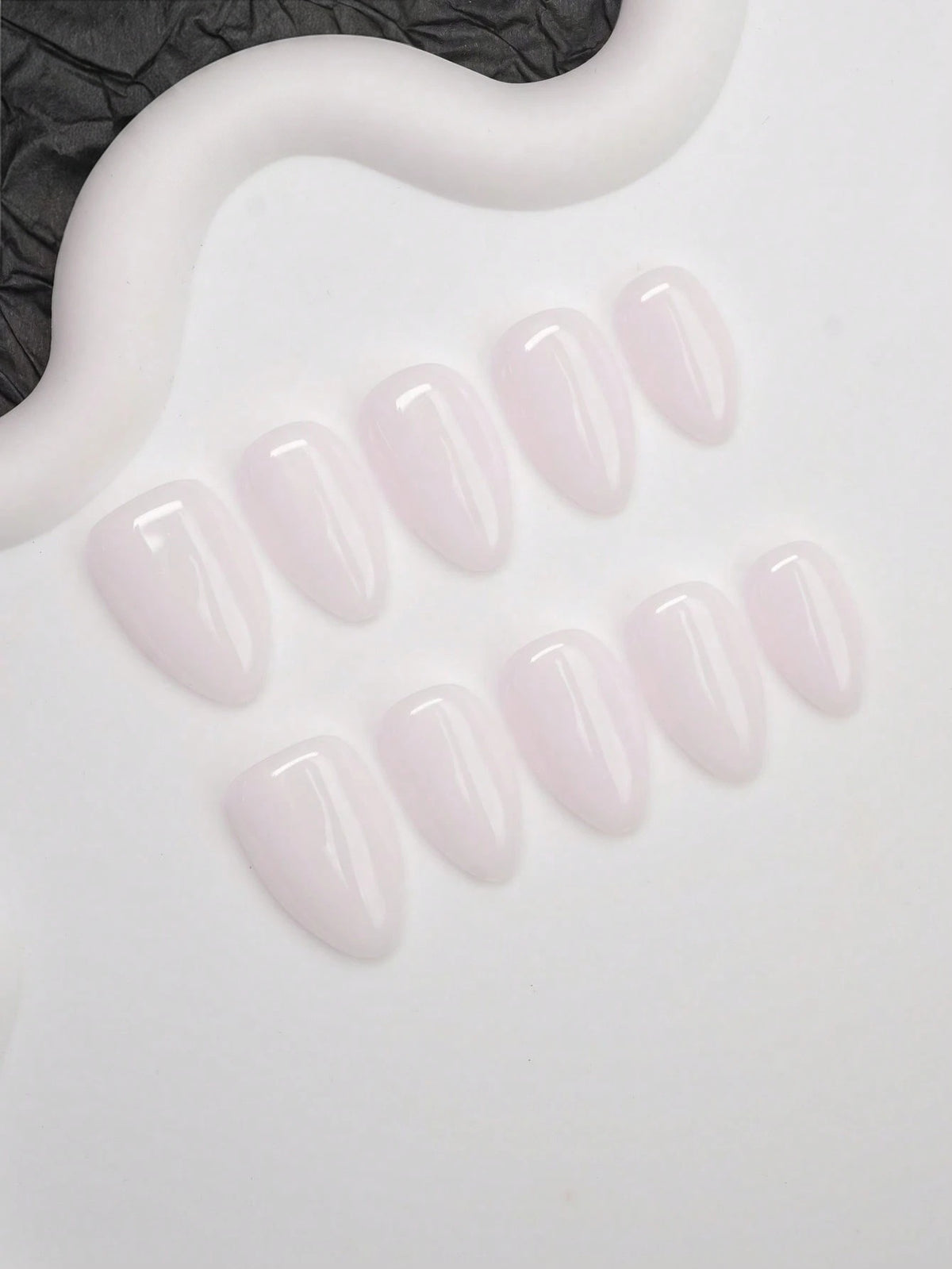 Milk Bath almond press on nails full set on white