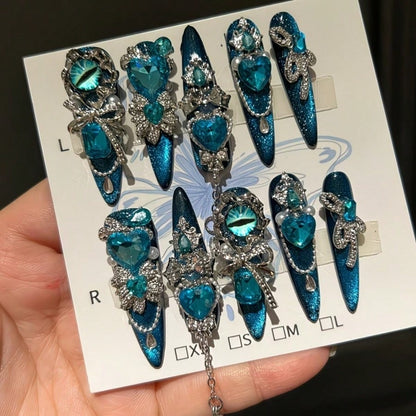Deep Sea Siren press on nails full set