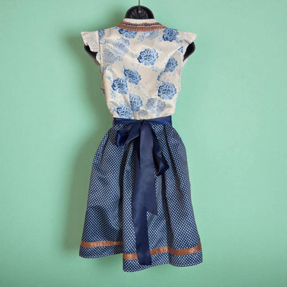 Blue Floral Lace Dirndl Dress Freya