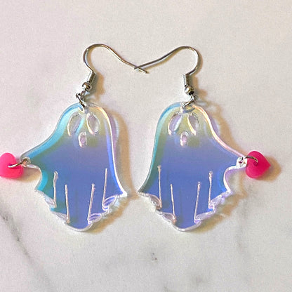 Iridescent Ghost Earrings