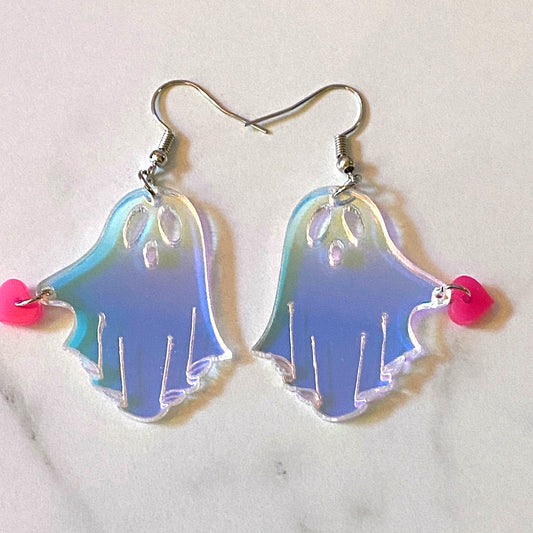 Iridescent Ghost Earrings